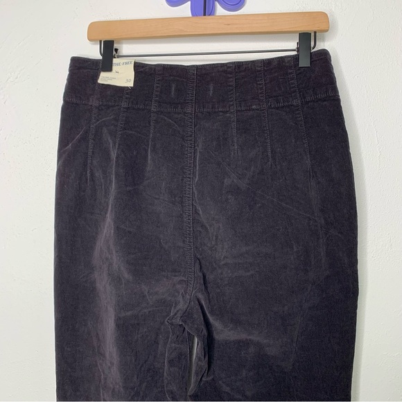 NEW Free People Jayde Corduroy High Rise Flare Black Pants 30 - Picture 6 of 16